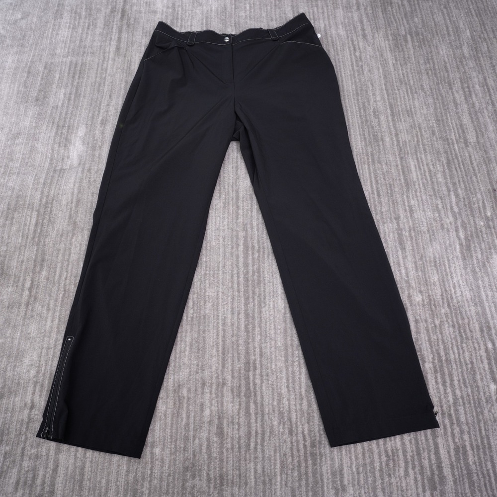 Zenergy by Chico's Active Pants Women 2 US 12 Black Excellent Contrast Stitching